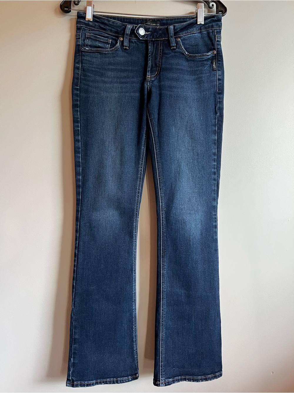 Silver Jeans Co Tuesday Slim Bootcut Jeans 27/31 Dark Wash Stretch Denim 13.5”